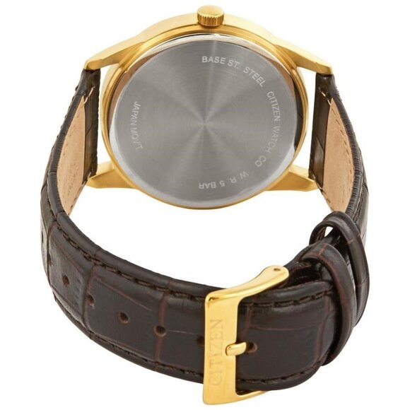 NWT Authentic Citizen Quartz Black Dial Dark Brown Leather Men's Watch - Picture 3 of 3